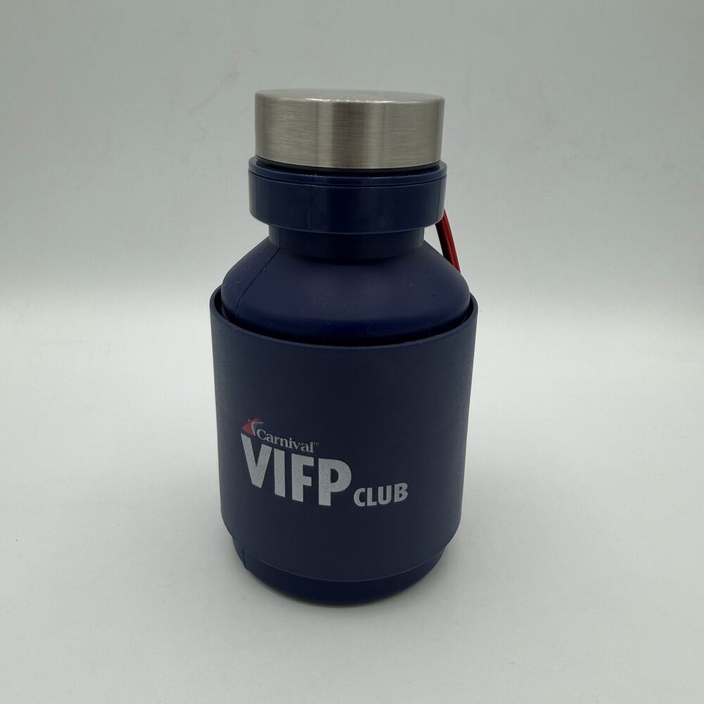 NEW 2025 Carnival Cruise Platinum VIFP Collapsible Silicone Water Bottle Blue